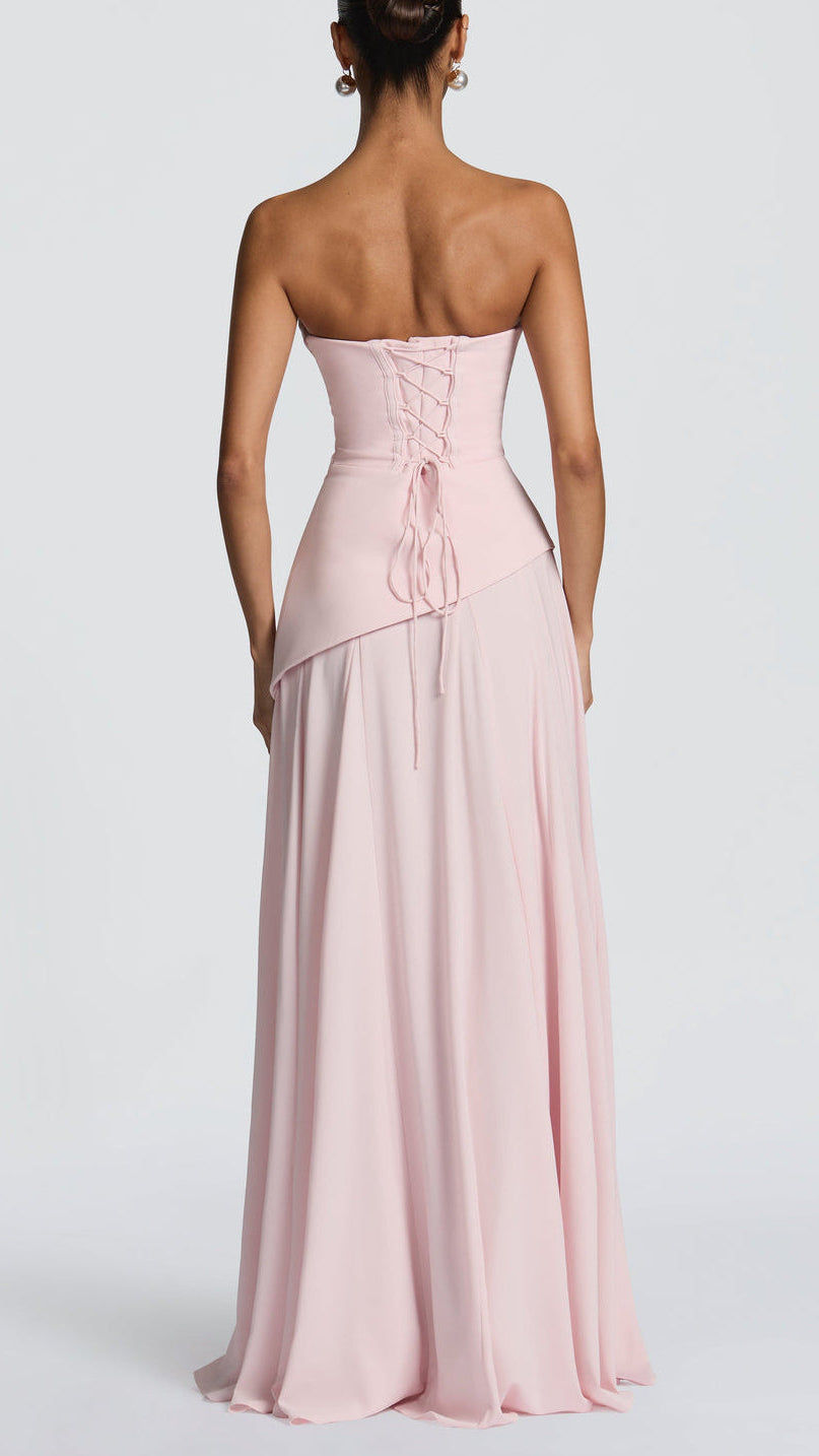 Ianthe Draped Scarf Corset Maxi Dress