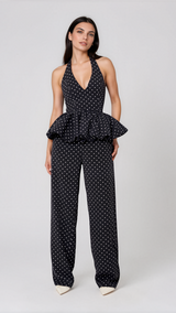 Dainty Polka-Dot Halter Top & Pants Set