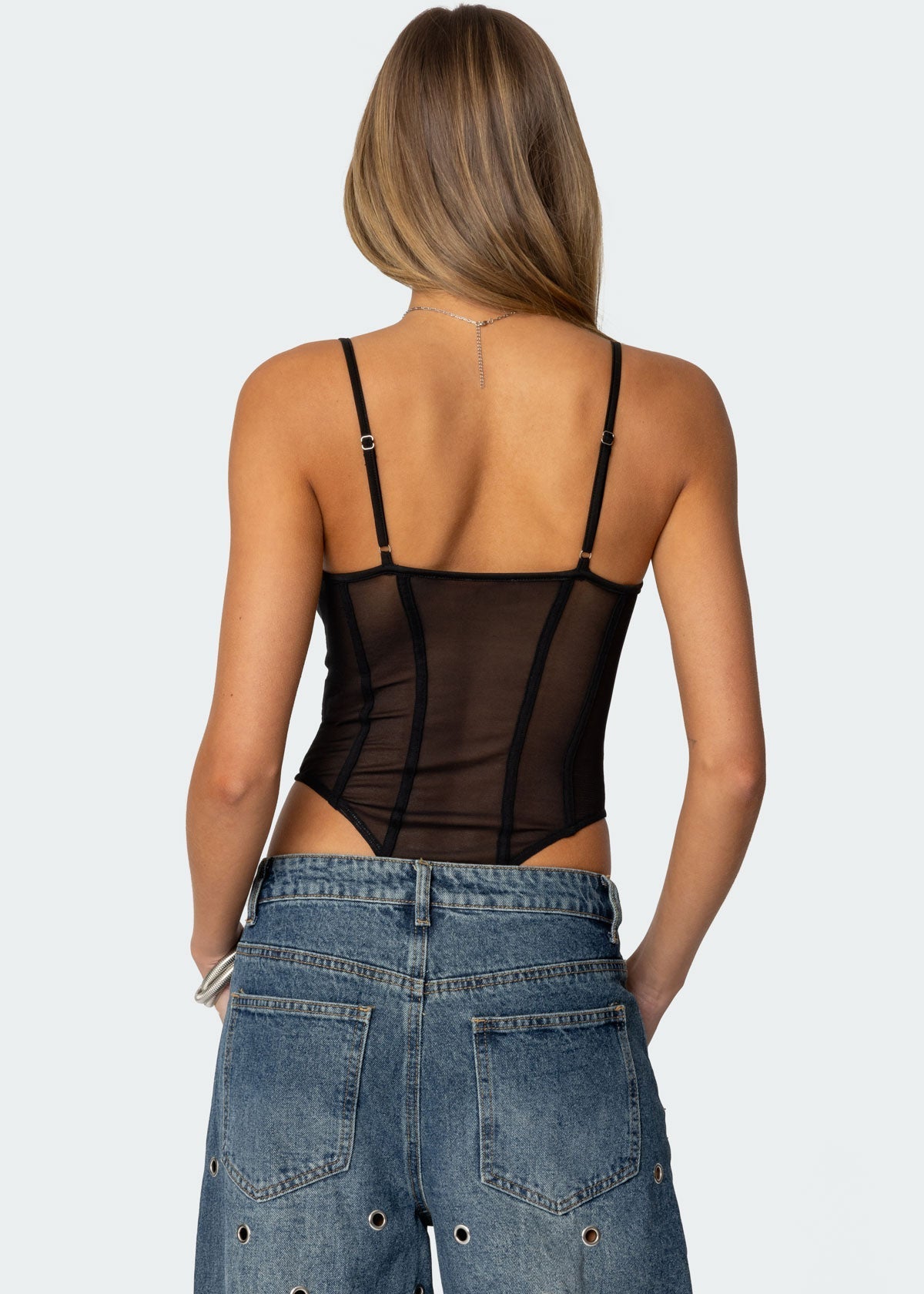 Bana Lace Mesh Corset Tops