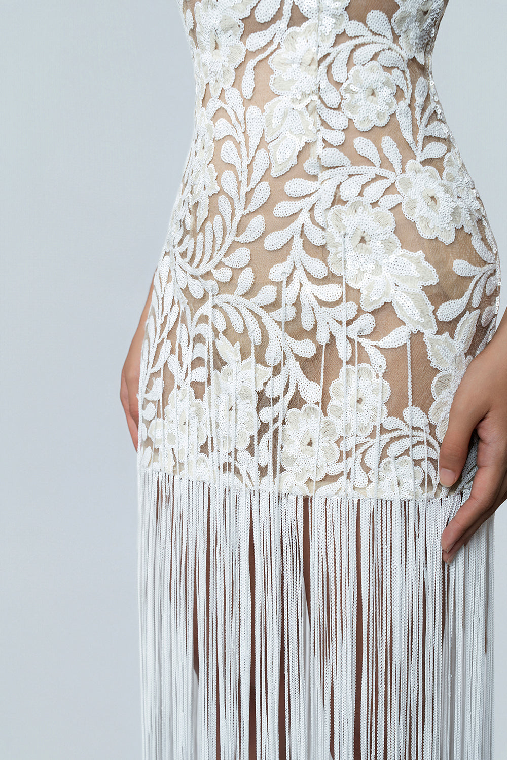 Piper Lace Floral Mesh Solid Maxi Dresses