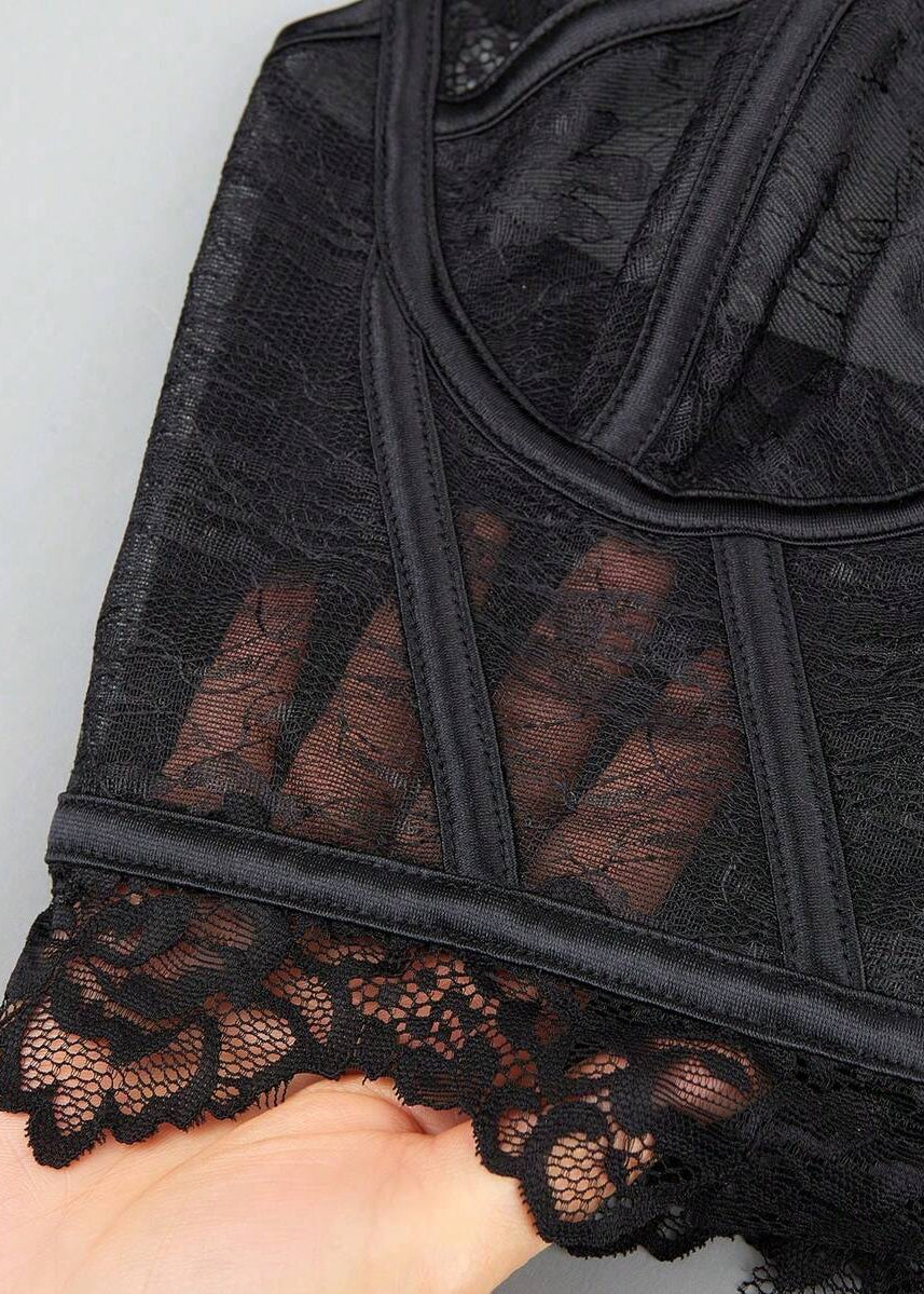 Wool Lace Mesh Corset Tops