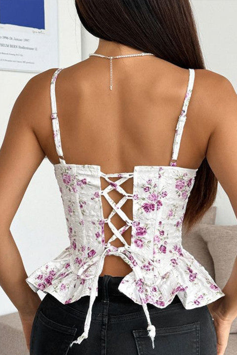 Unity Floral Ruffle Corset Top
