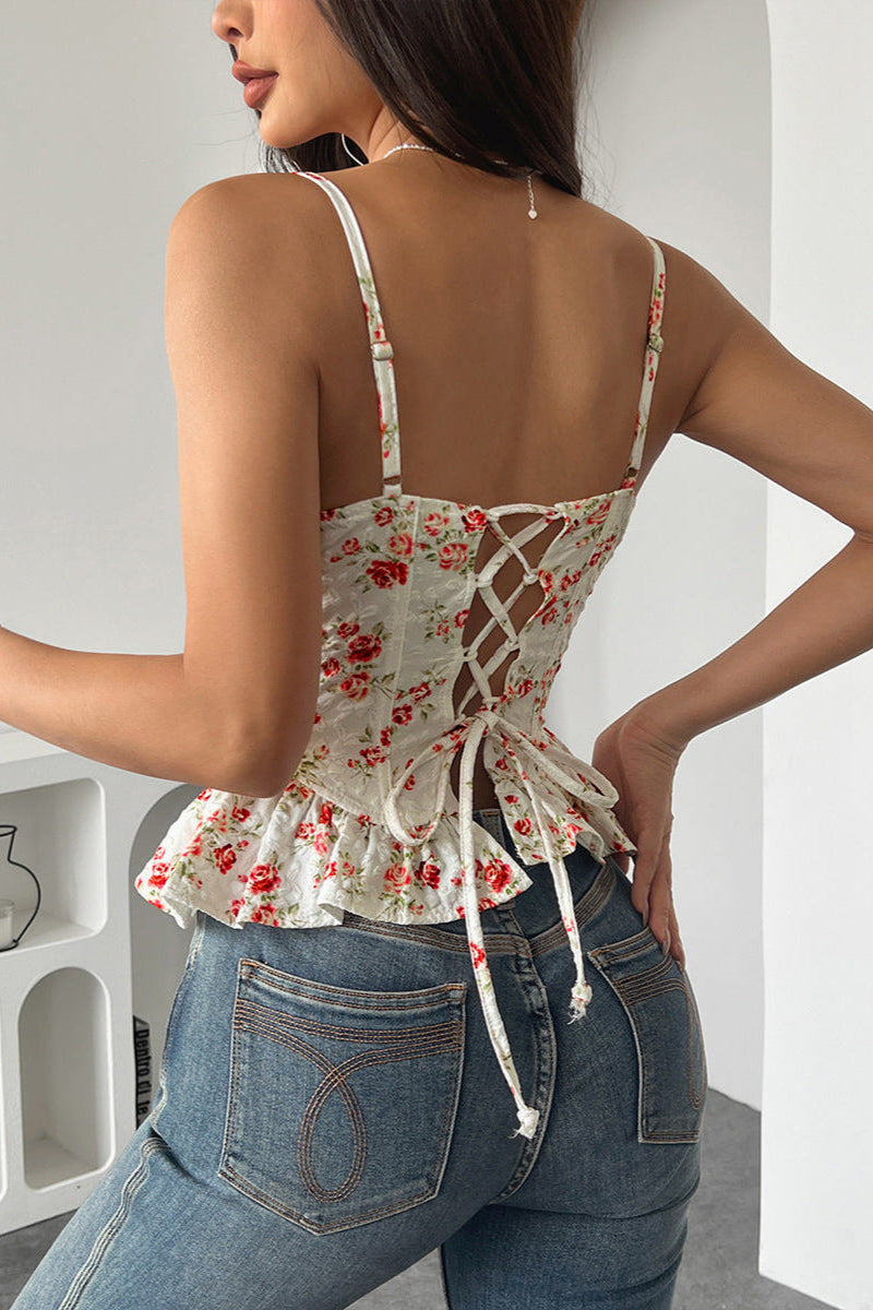 Unity Floral Ruffle Corset Top