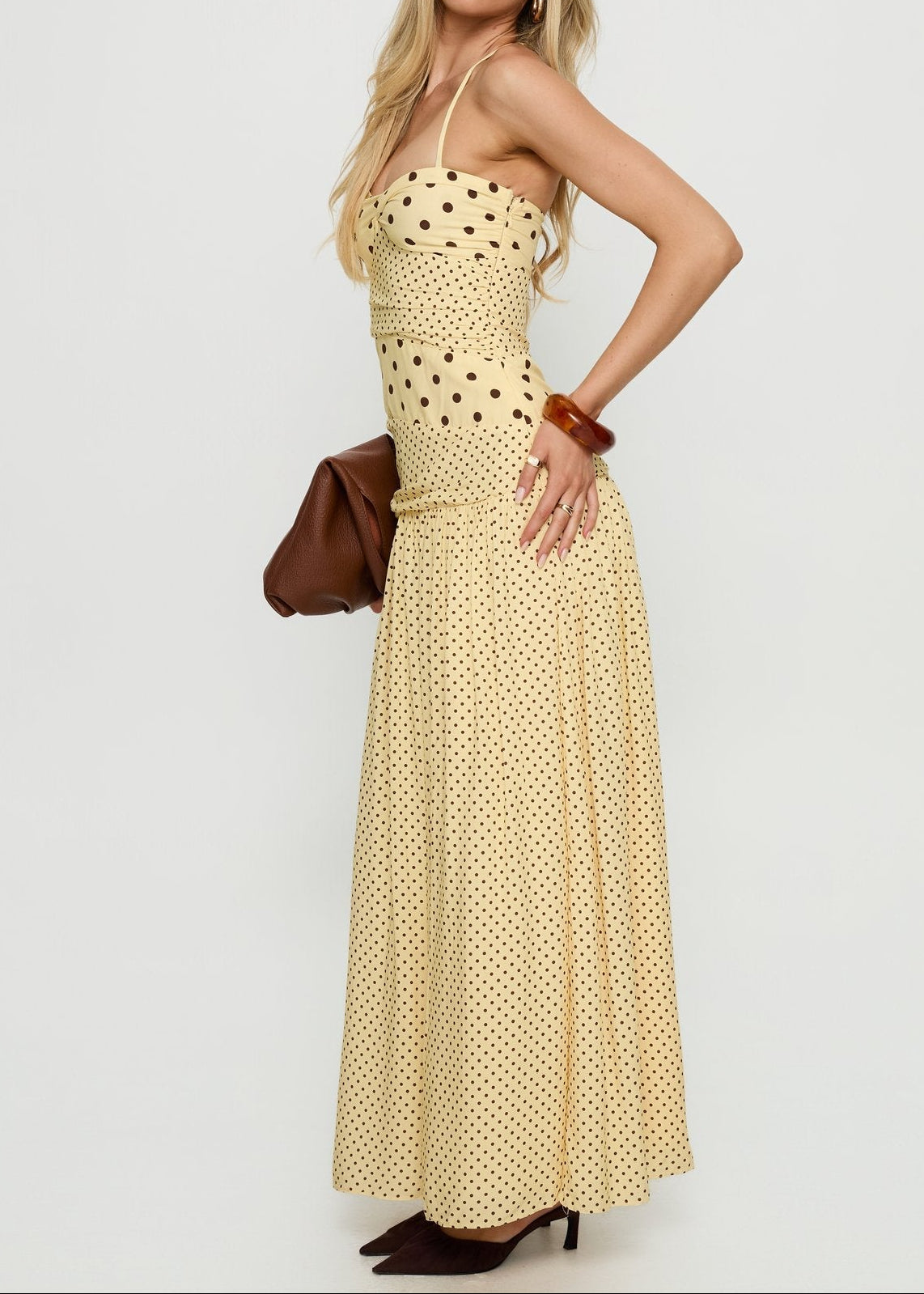 Dara Solid Dot Maxi Dresses