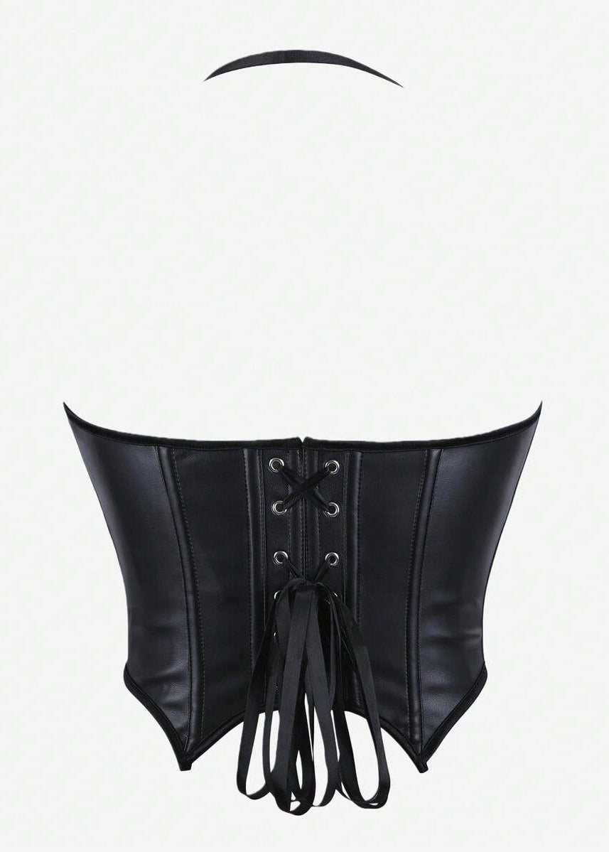 Knit Solid Leather Tops