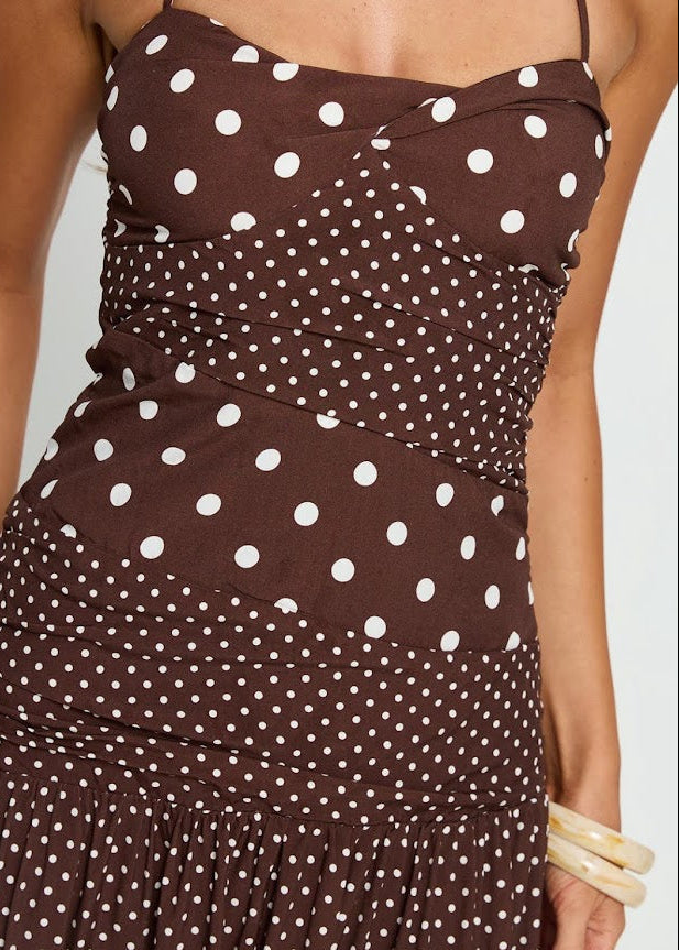 Dara Solid Dot Maxi Dresses