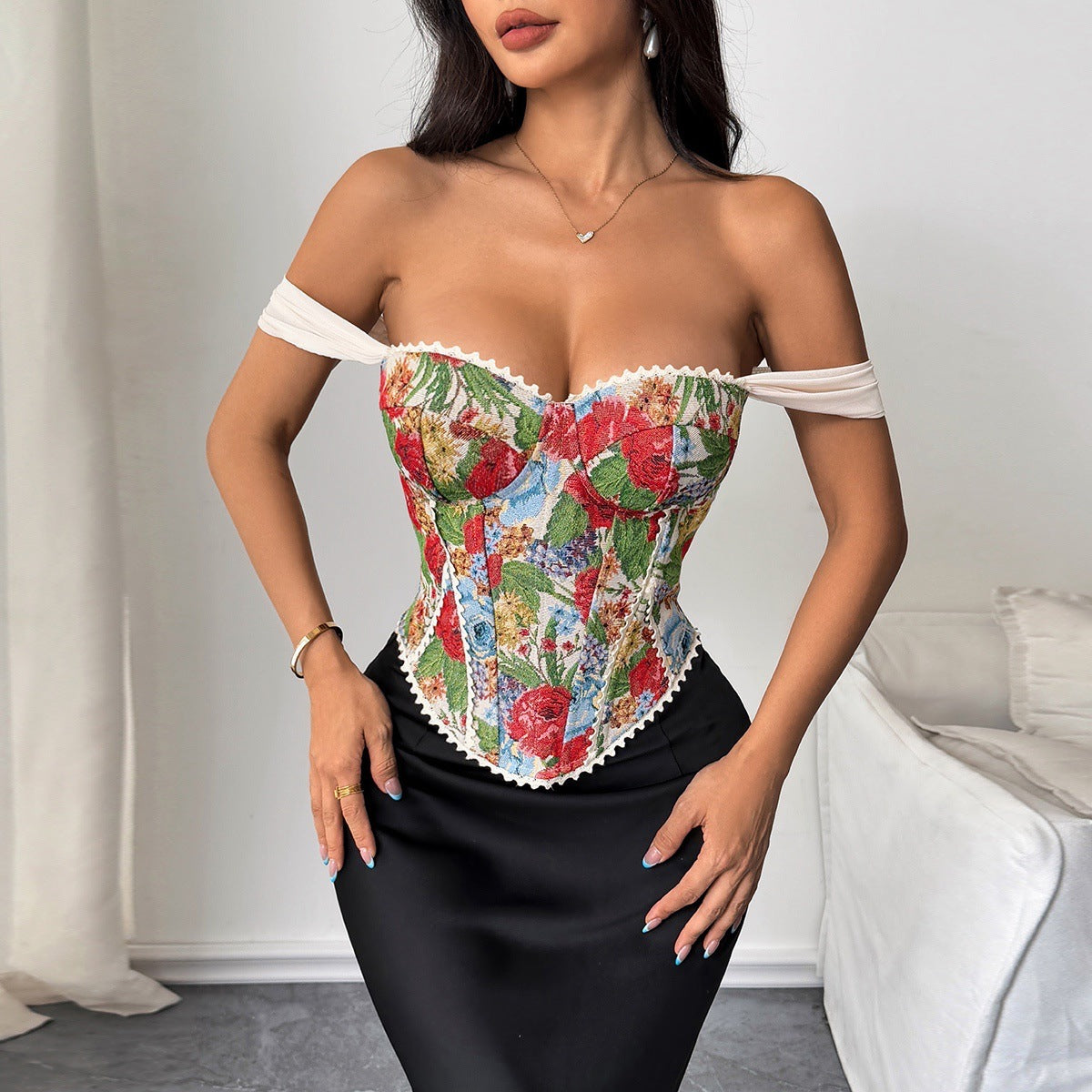 Amour Lace Floral Corset Tops