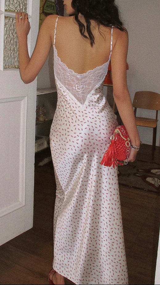 Xylia Floral Ruched Backless Maxi Dress