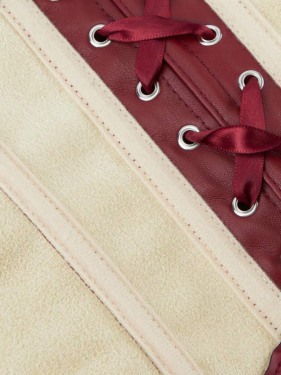Knit Solid Leather Tops