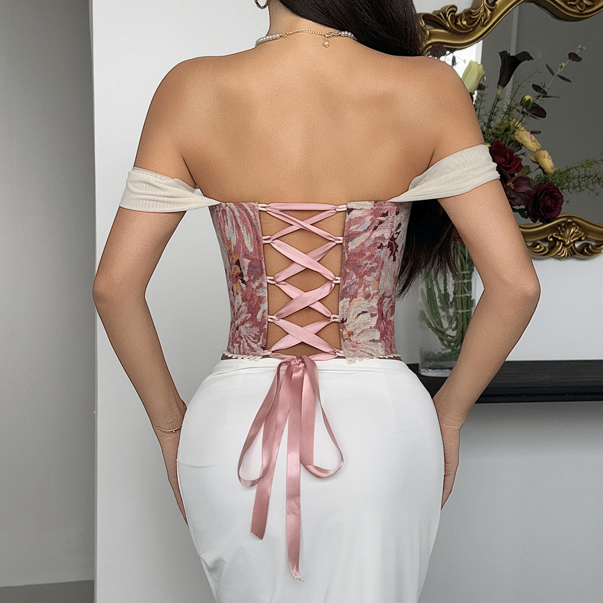 Amour Lace Floral Corset Tops