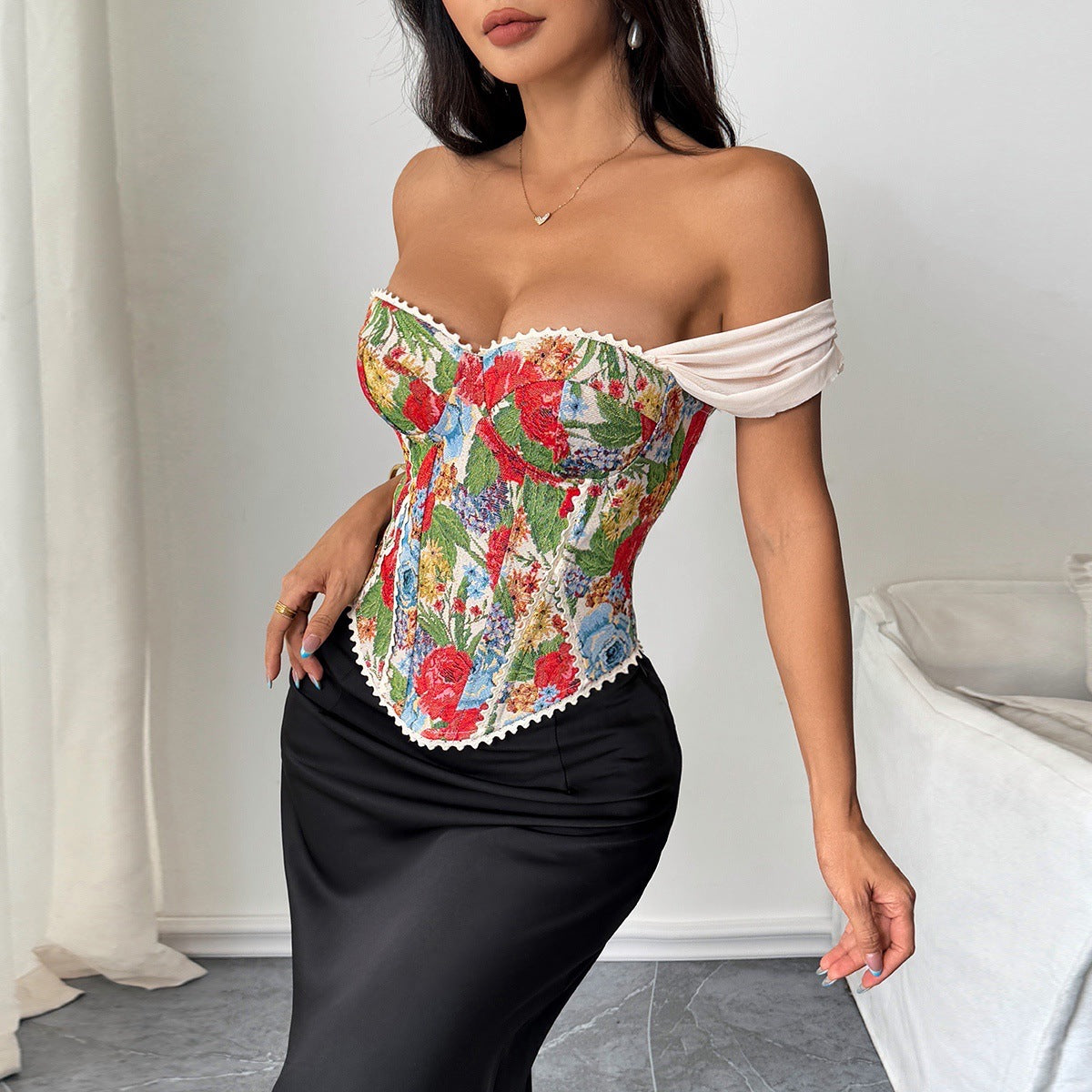 Amour Lace Floral Corset Tops