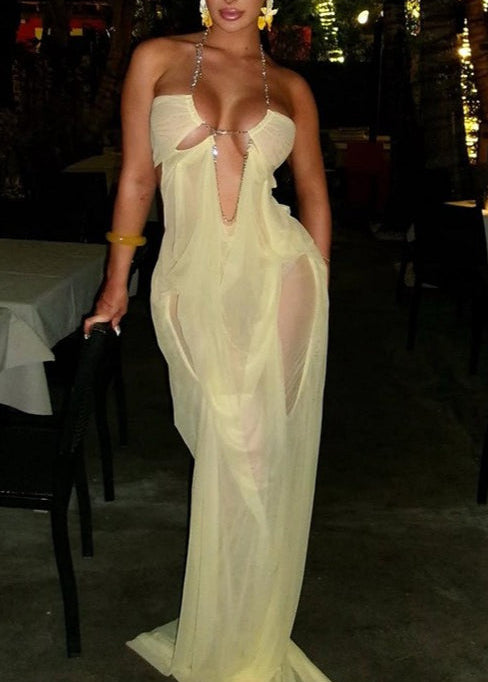 Freya Lace Mesh Maxi Dresses