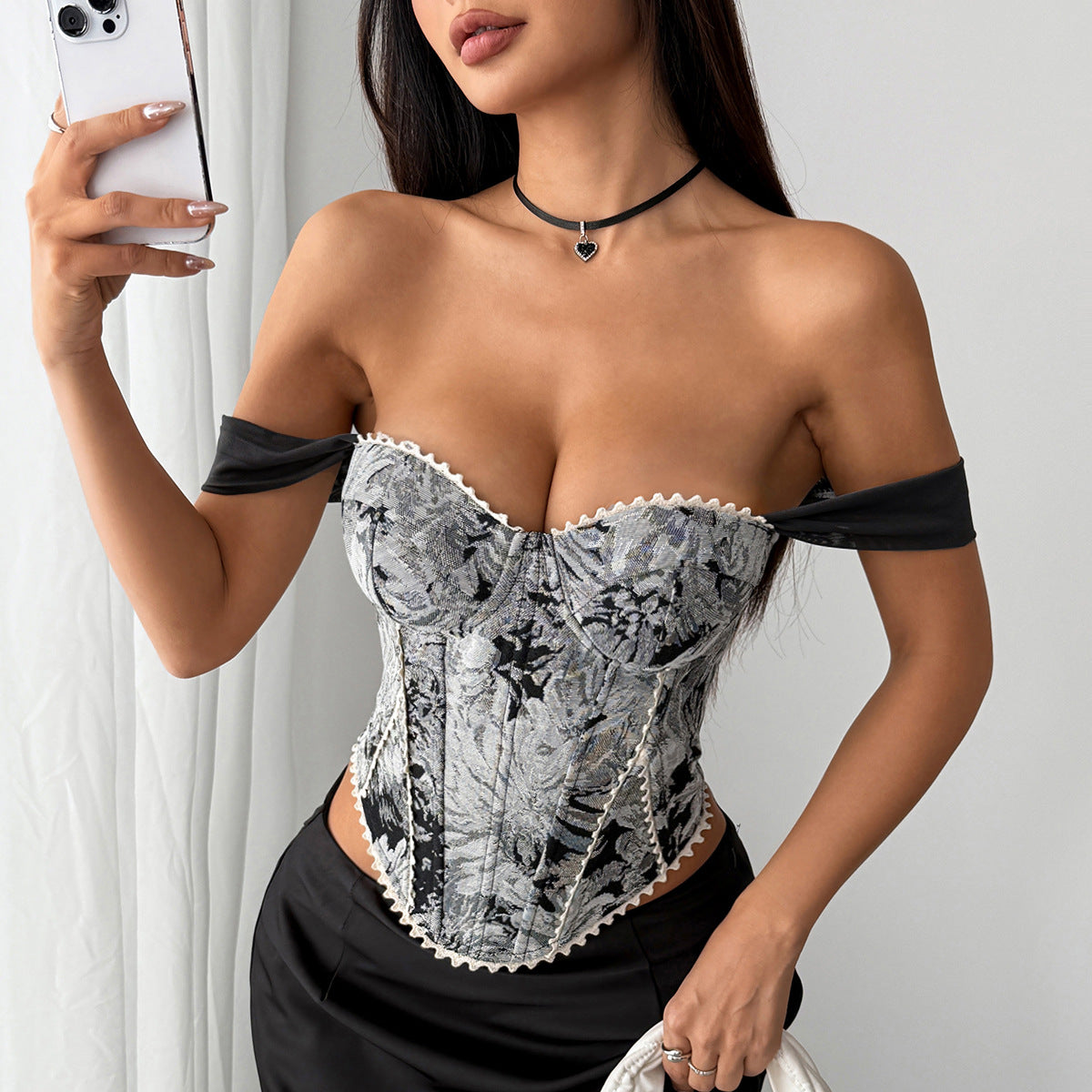Amour Lace Floral Corset Tops