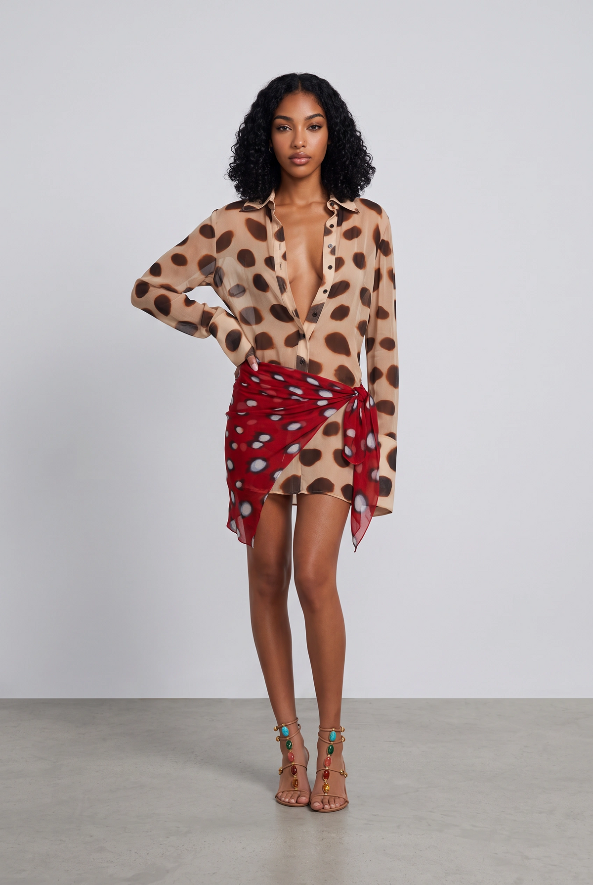 Elowen Floral & Dot Printed Mini Dresses