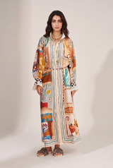 Aure Striped Floral Printed Maxi Dresses
