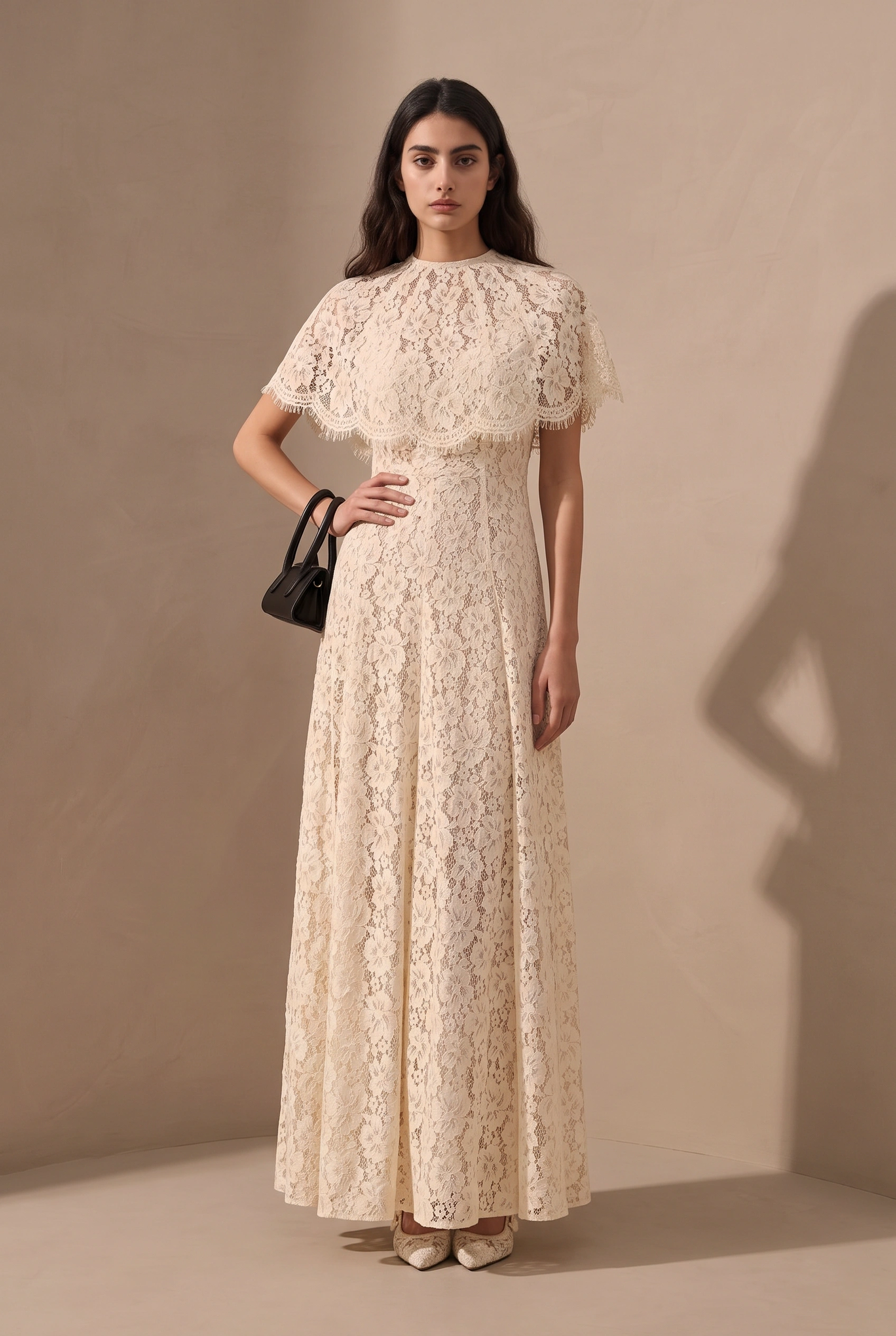 Solid Lace Maxi Dresses