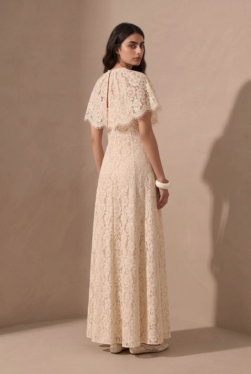 Solid Lace Maxi Dresses
