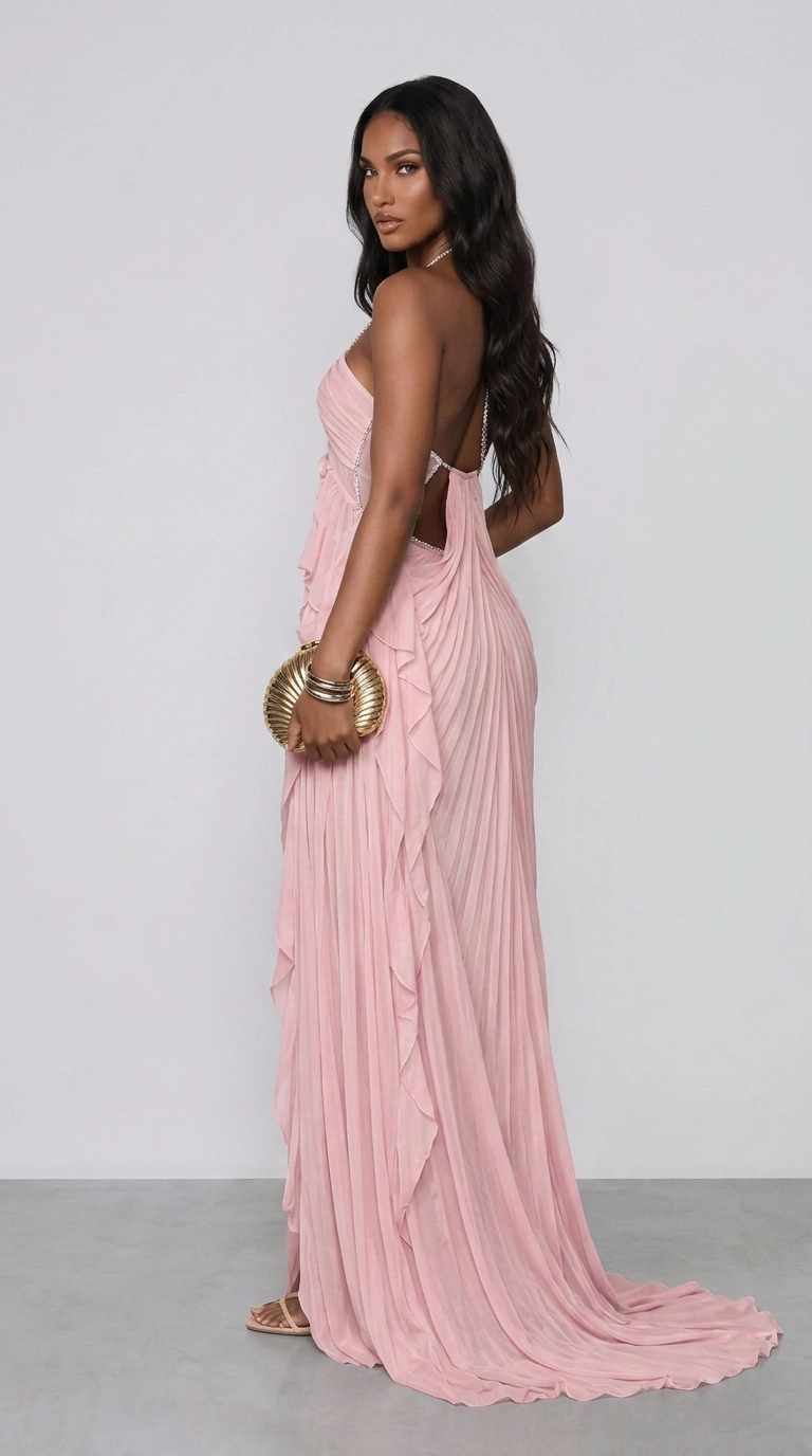 Freya Cut-Out Backless Halter Maxi Dress