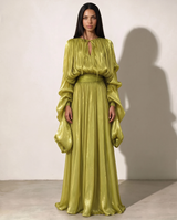 Umbra Keyhole Satin Maxi Dress