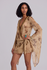 Aelina Printed Sequins Mini Dresses