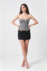 Nectar Houndstooth Corset Top