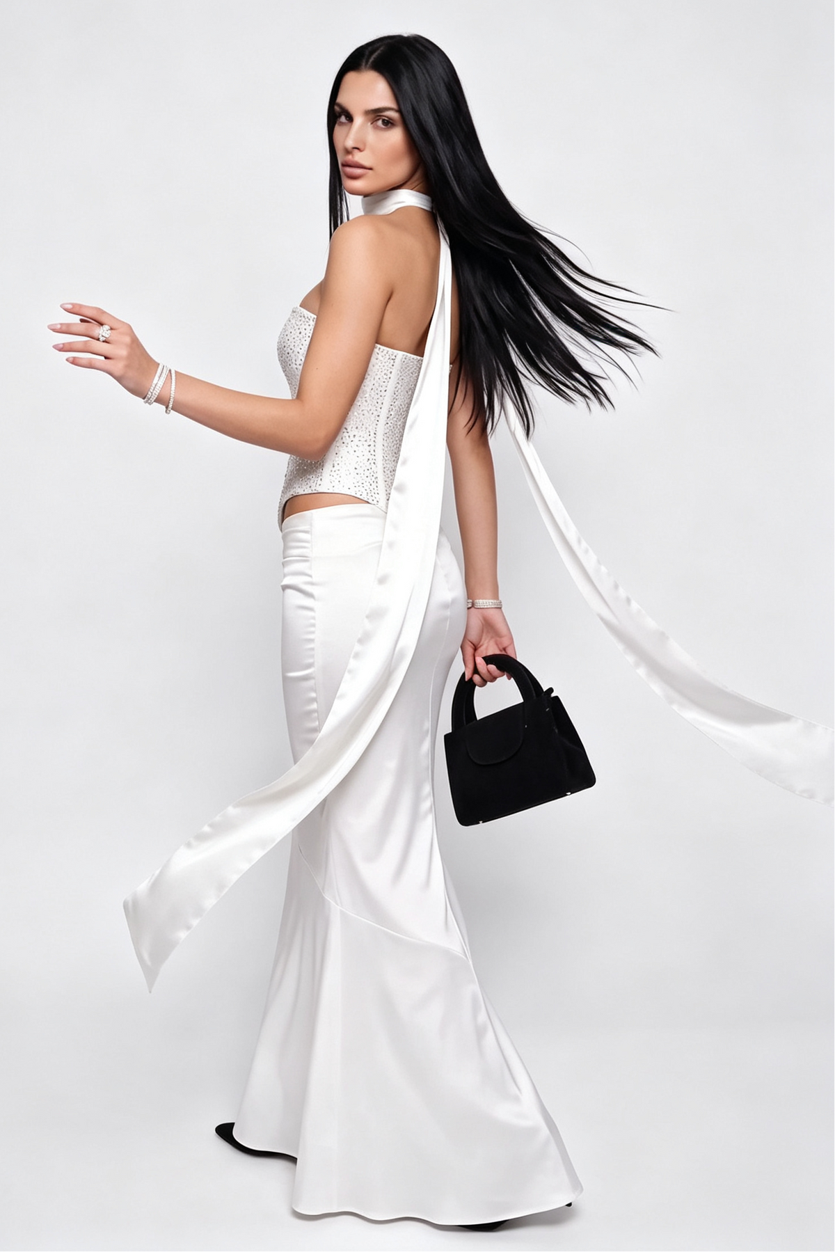 Aria Crystal-Embellished Corset Maxi Dress