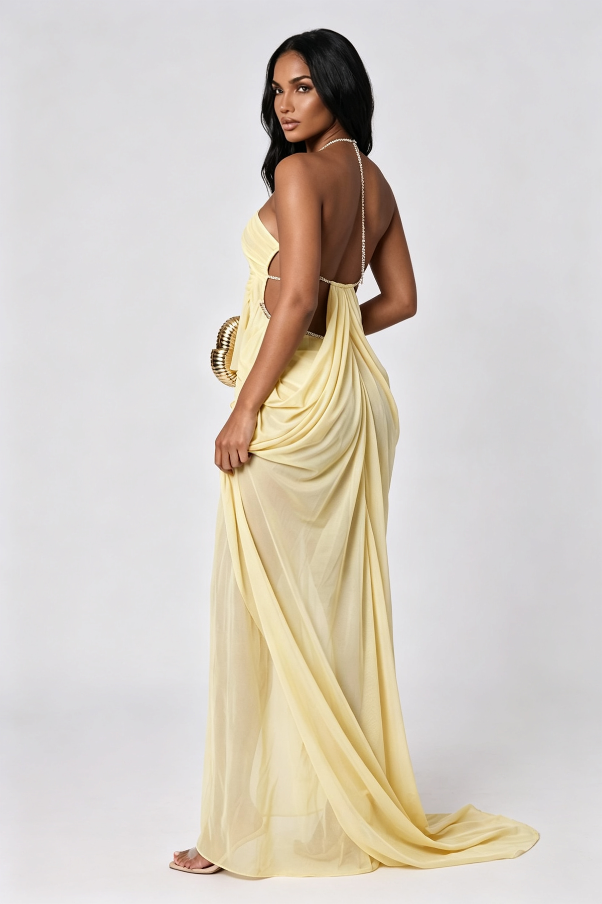 Freya Cut-Out Backless Halter Maxi Dress