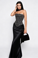 Aria Crystal-Embellished Corset Maxi Dress