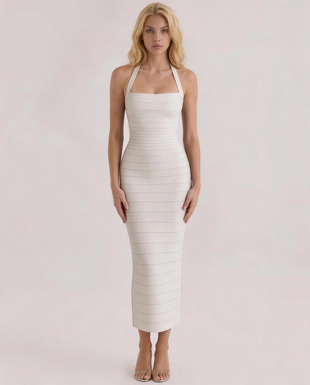 Elara Halter Bandage Maxi Dress
