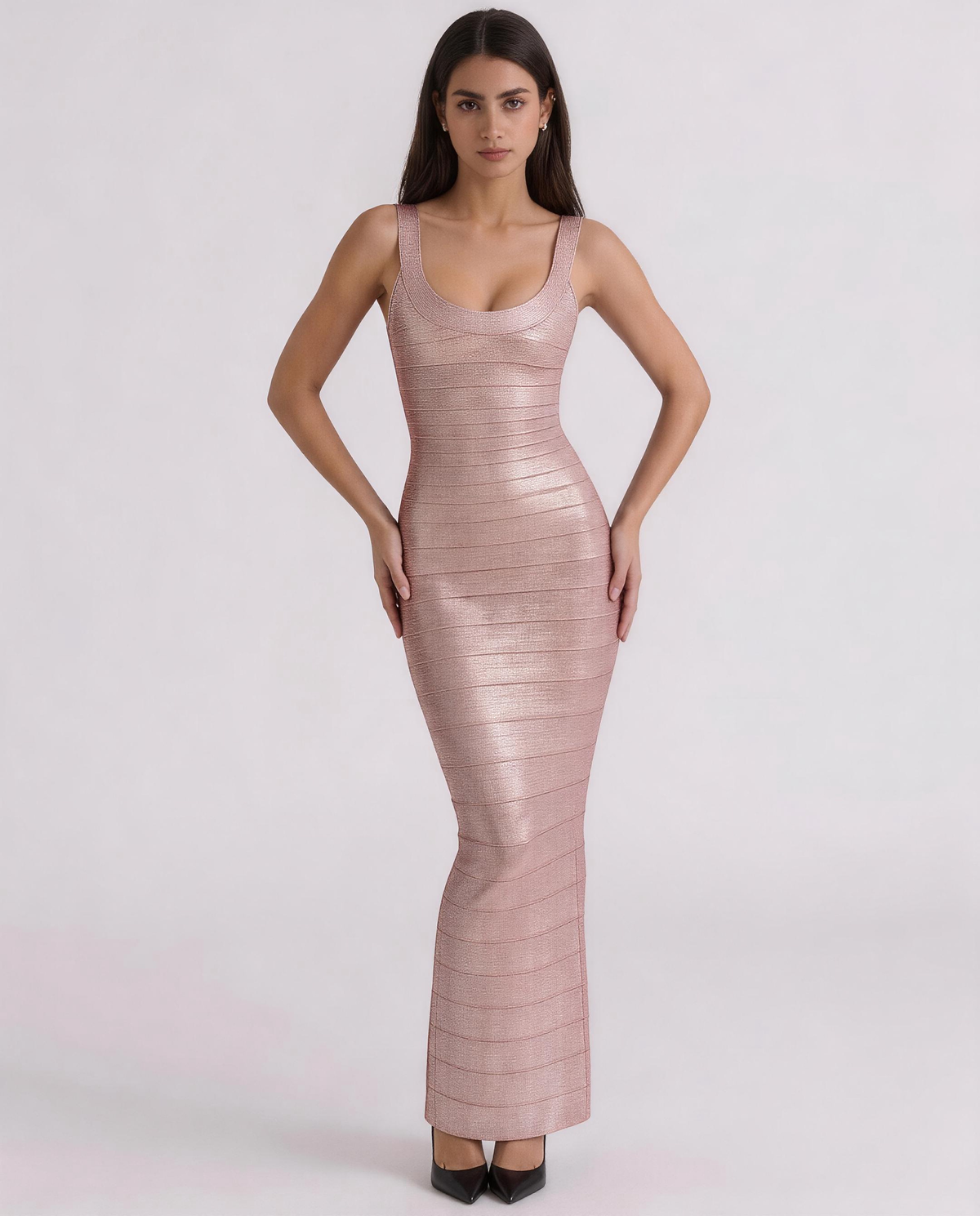 Firmament Metallic Bandage Maxi Dress