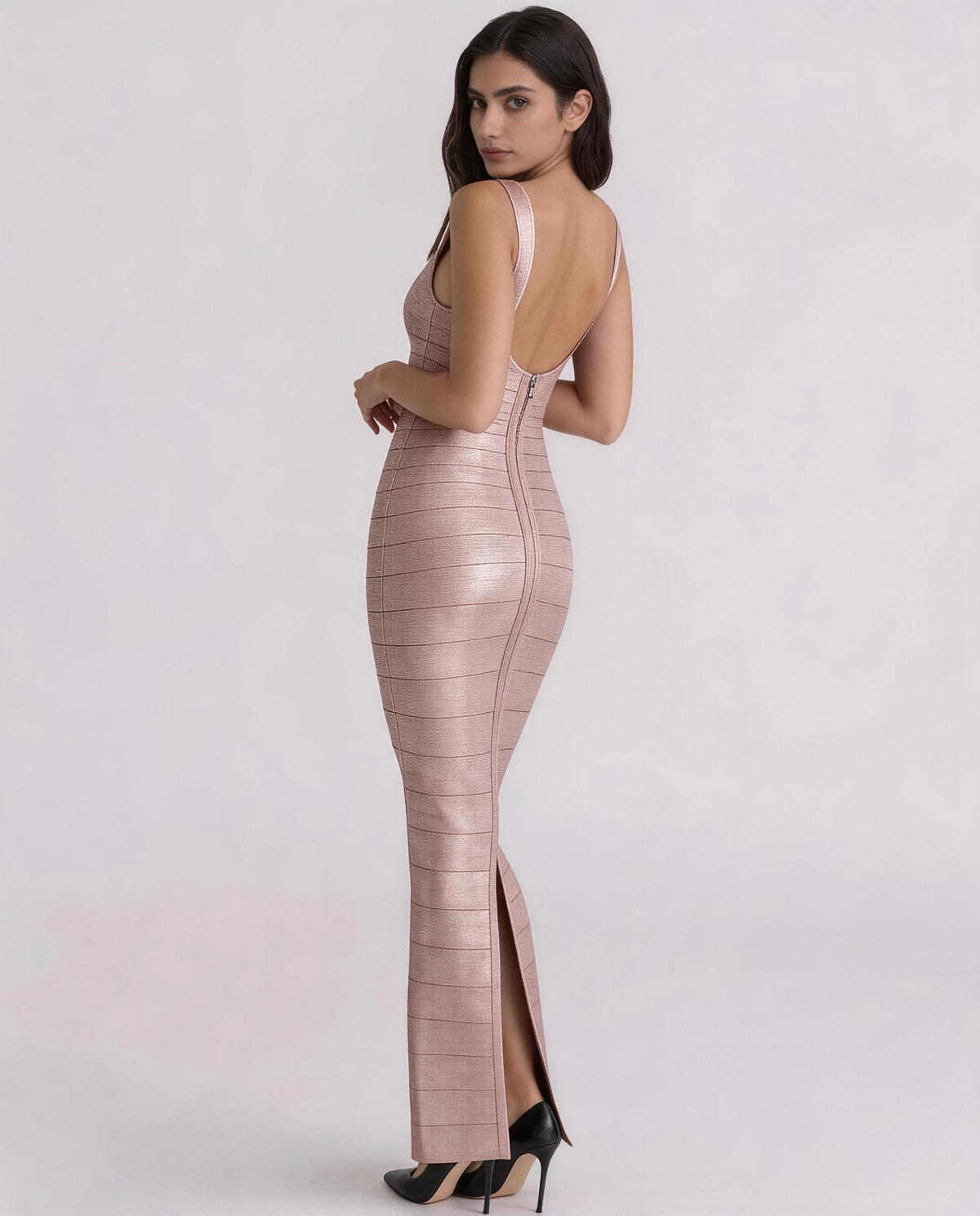 Firmament Metallic Bandage Maxi Dress