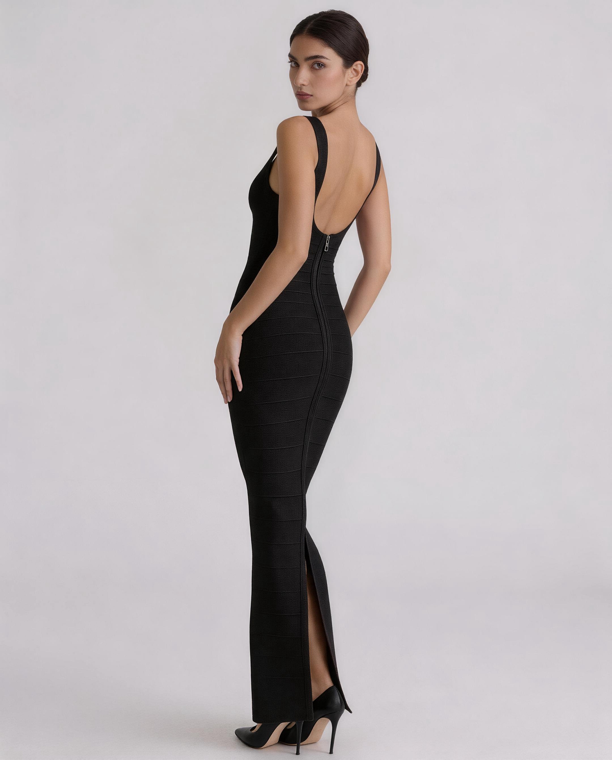 Firmament Metallic Bandage Maxi Dress