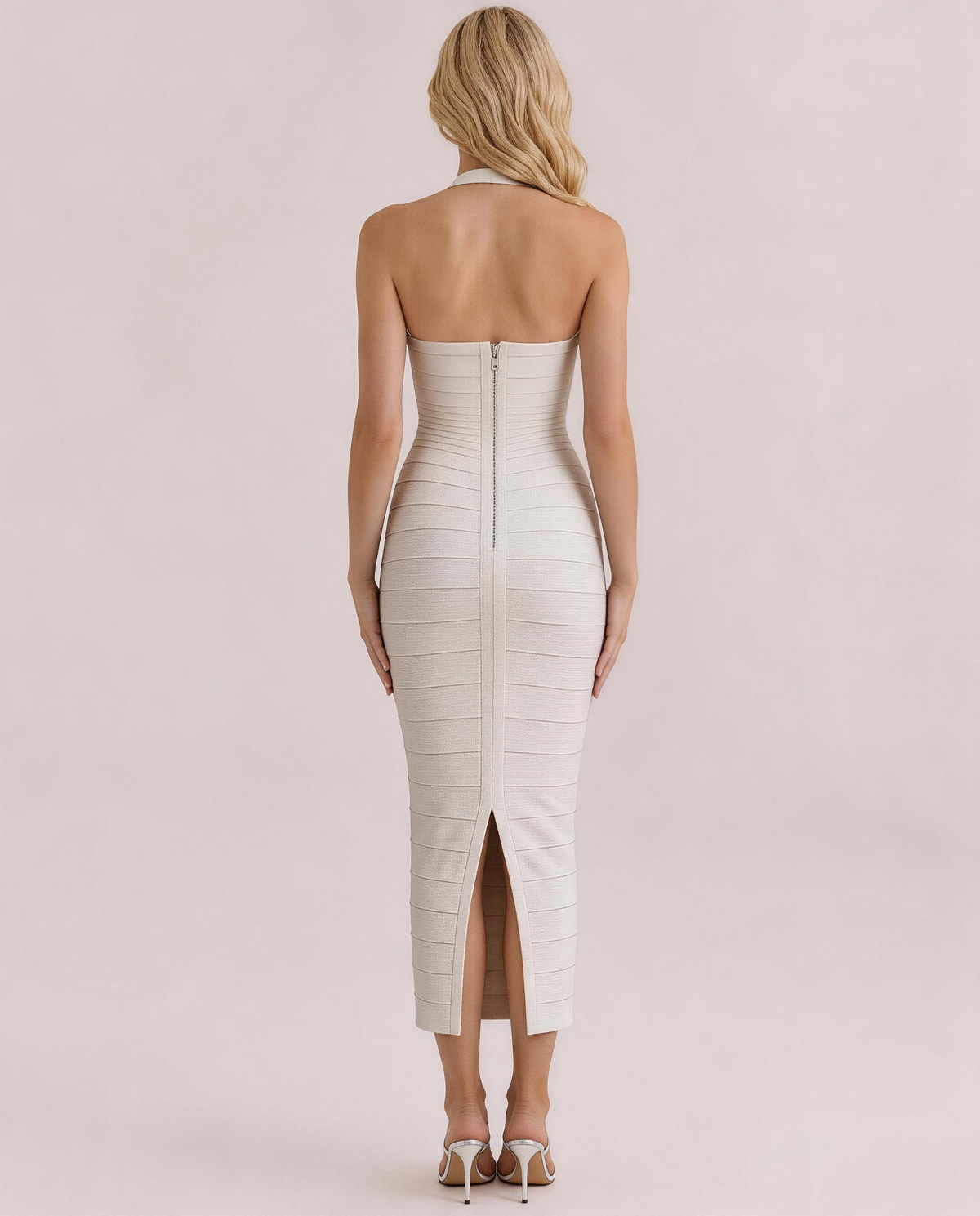 Elara Halter Bandage Maxi Dress