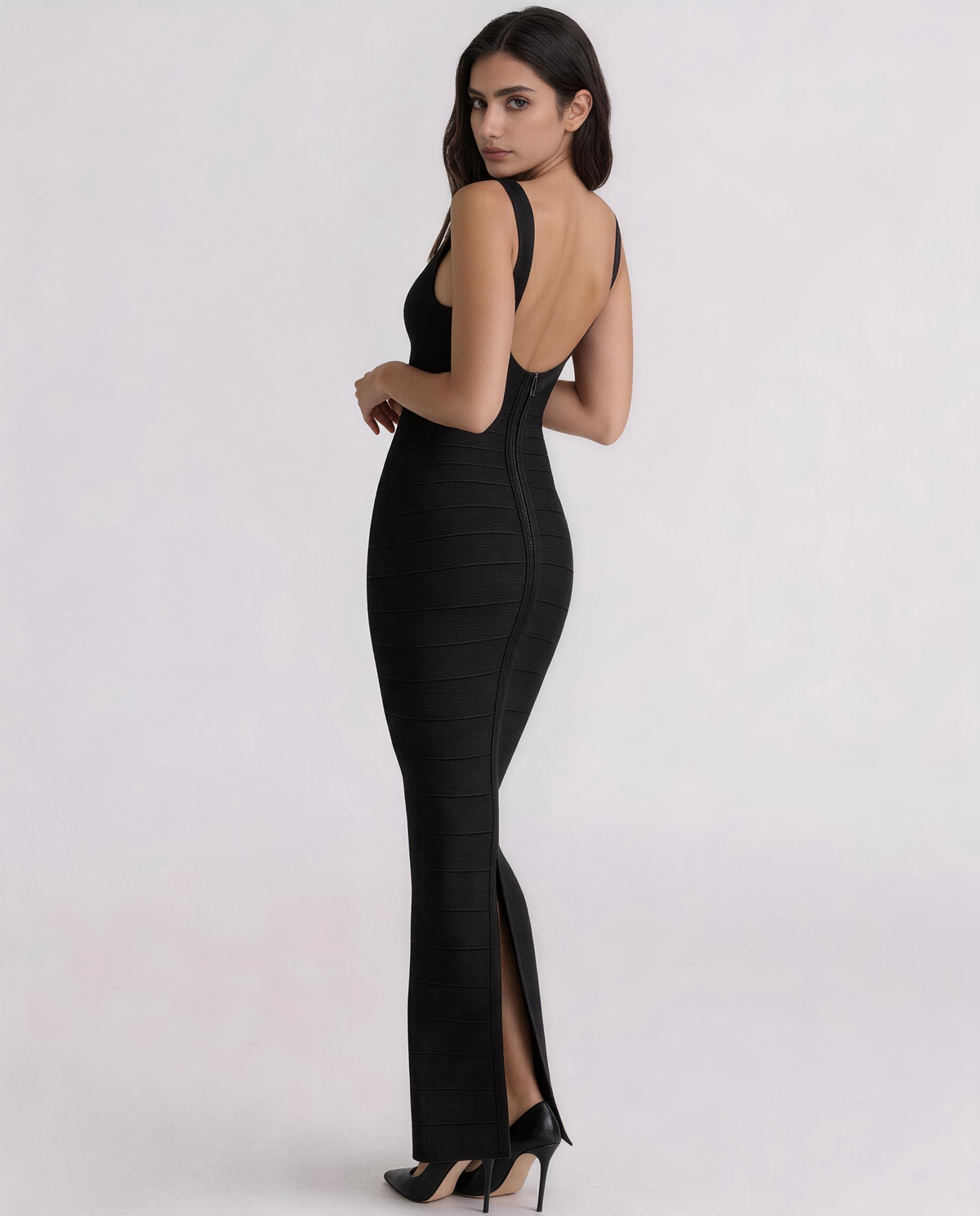 Firmament Metallic Bandage Maxi Dress